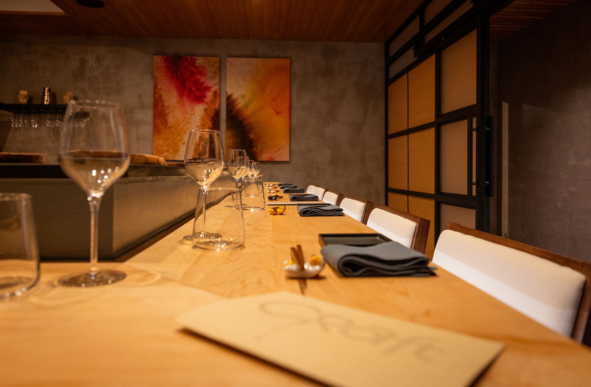 The intimate dining room at Craft Omakase